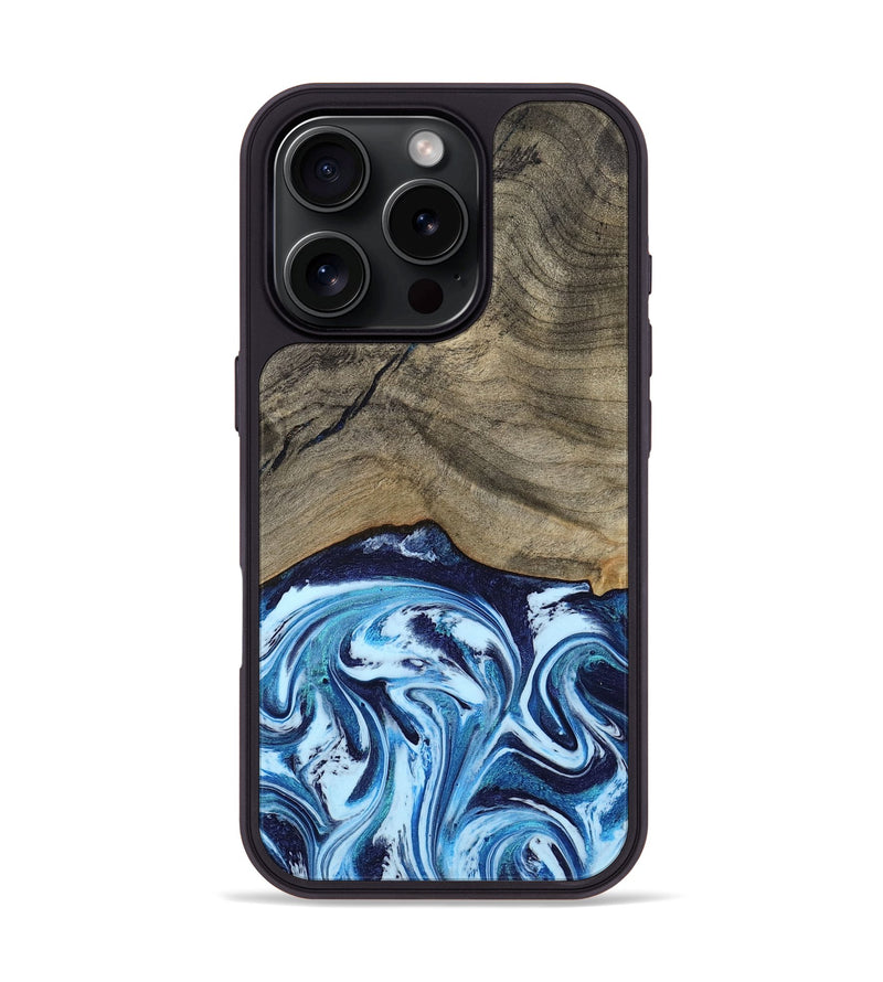 iPhone 16 Pro Wood Phone Case - Kole (Blue, 787803)