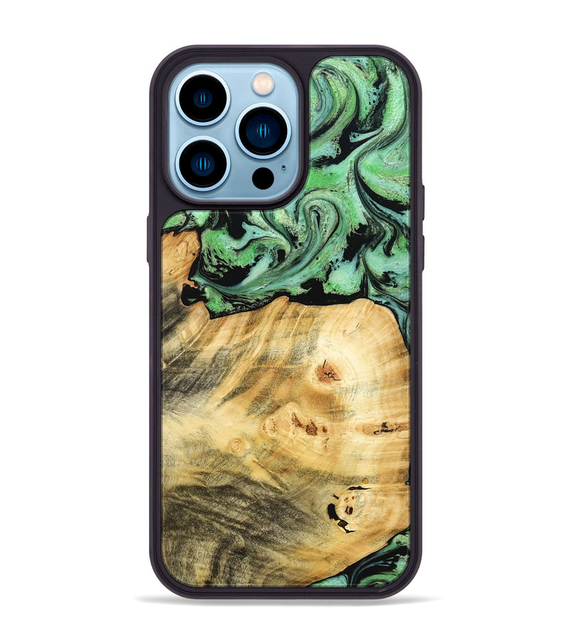 iPhone 14 Pro Max Wood Phone Case - Chad (Green, 787821)