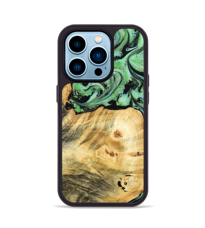iPhone 14 Pro Wood Phone Case - Chad (Green, 787821)