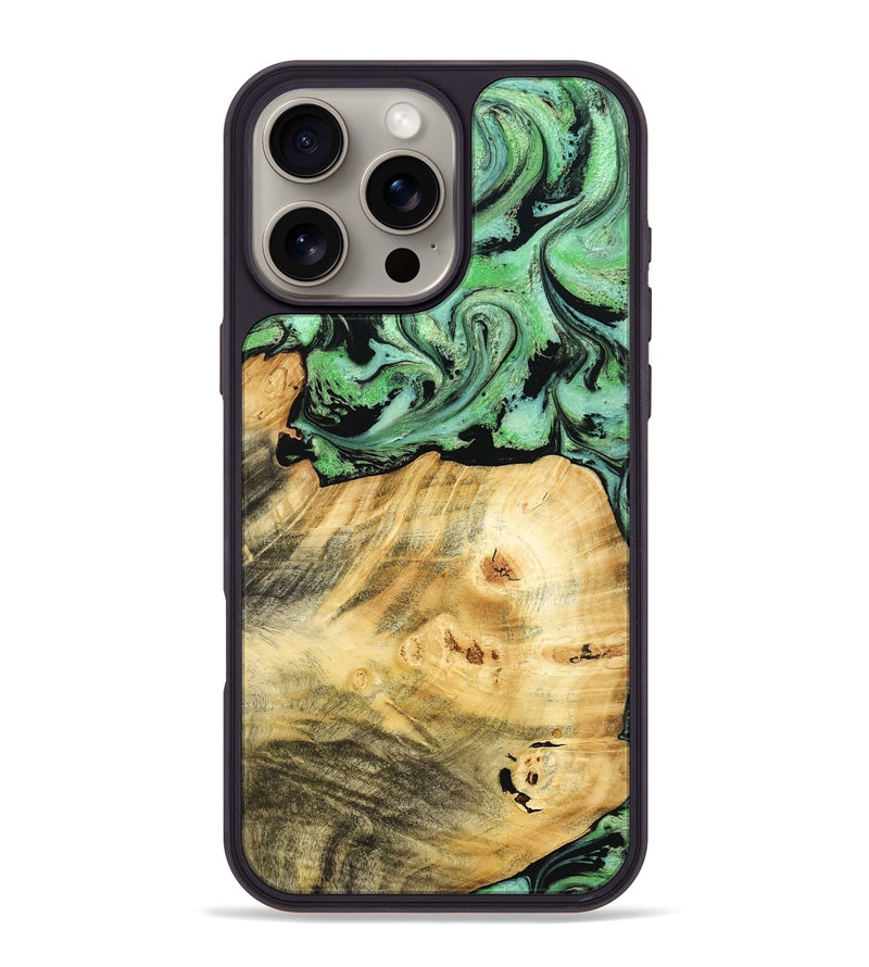 iPhone 16 Pro Max Wood Phone Case - Chad (Green, 787821)