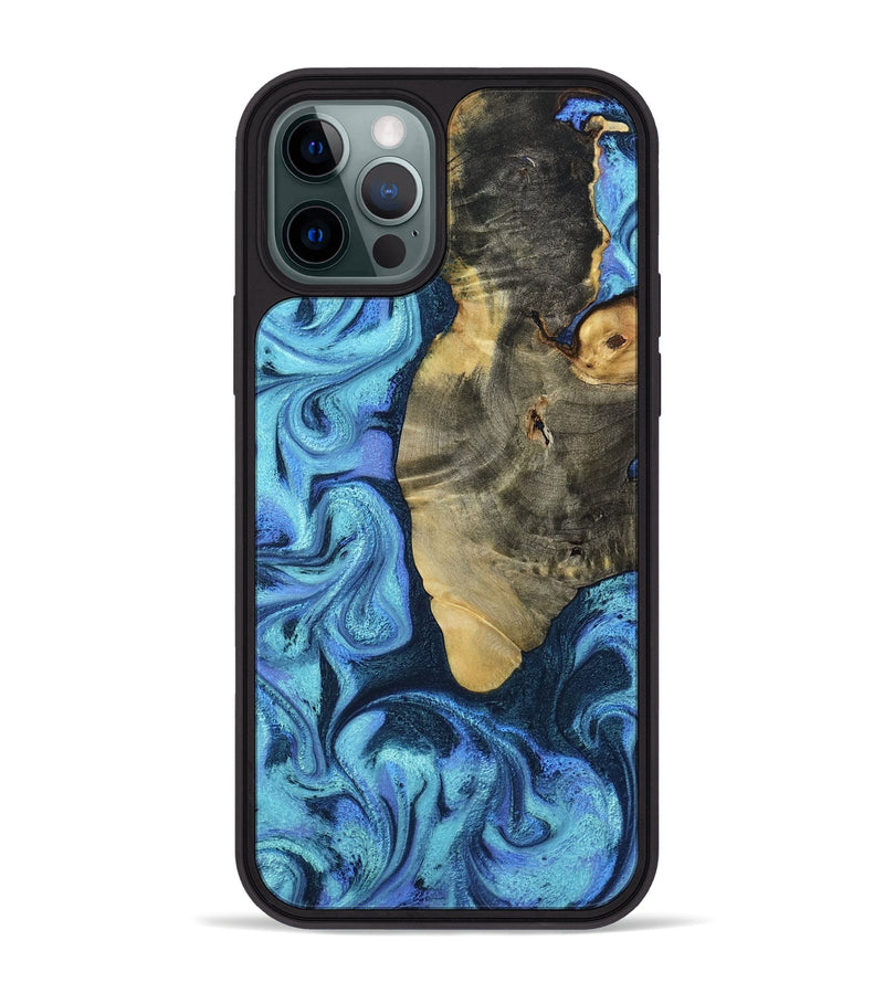 iPhone 12 Pro Max Wood Phone Case - Otto (Blue, 787842)