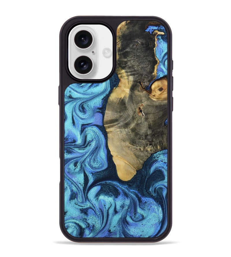 iPhone 16 Plus Wood Phone Case - Otto (Blue, 787842)