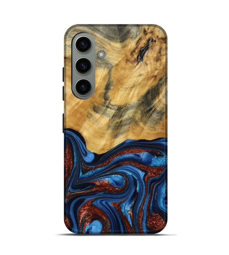 Galaxy S24 Wood Live Edge Phone Case - Ian (Teal & Gold, 787965)