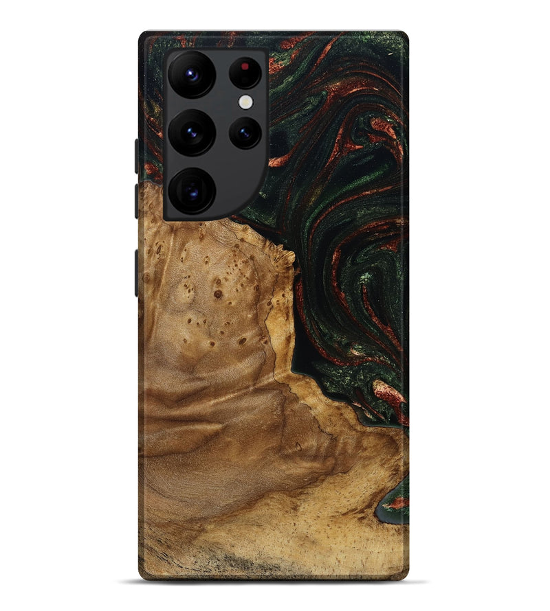 Galaxy S22 Ultra Wood Live Edge Phone Case - Breana (Green, 787975)