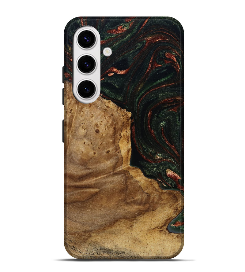 Galaxy S25 Plus Wood Live Edge Phone Case - Breana (Green, 787975)