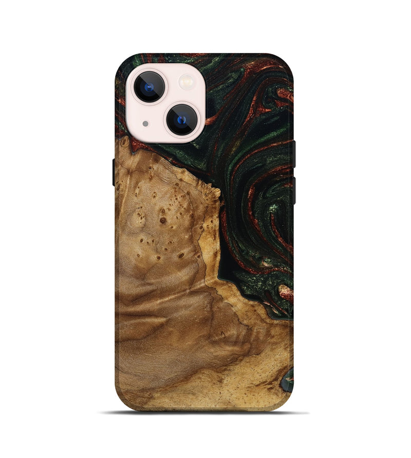 iPhone 13 mini Wood Live Edge Phone Case - Breana (Green, 787975)