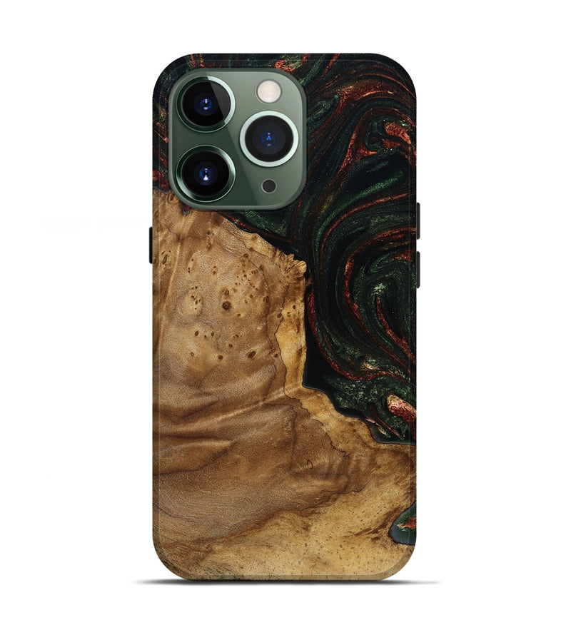 iPhone 13 Pro Wood Live Edge Phone Case - Breana (Green, 787975)
