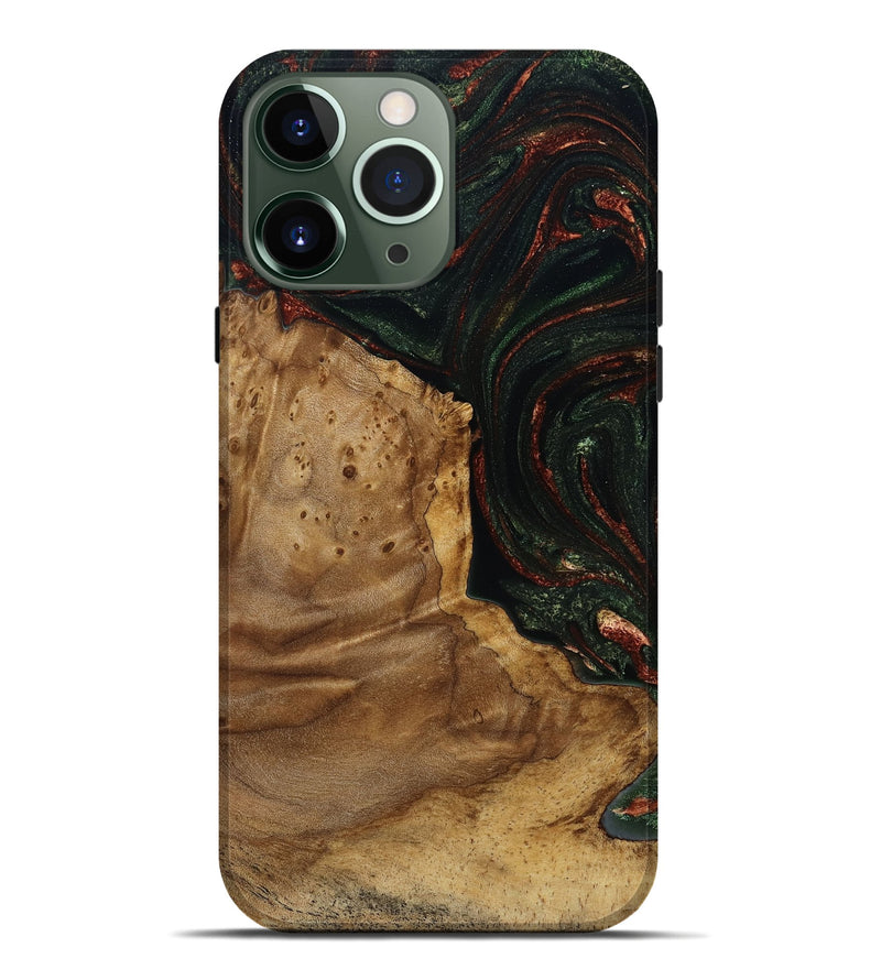 iPhone 13 Pro Max Wood Live Edge Phone Case - Breana (Green, 787975)