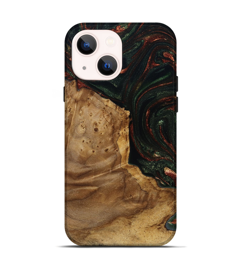 iPhone 14 Wood Live Edge Phone Case - Breana (Green, 787975)