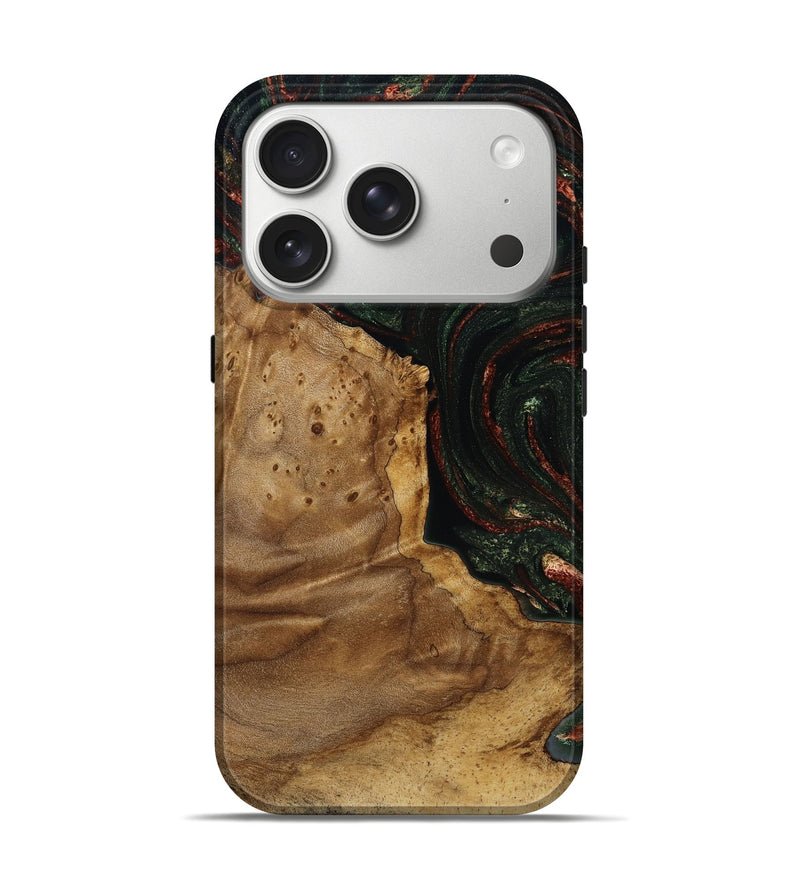 iPhone 17 Pro Wood Live Edge Phone Case - Breana (Green, 787975)