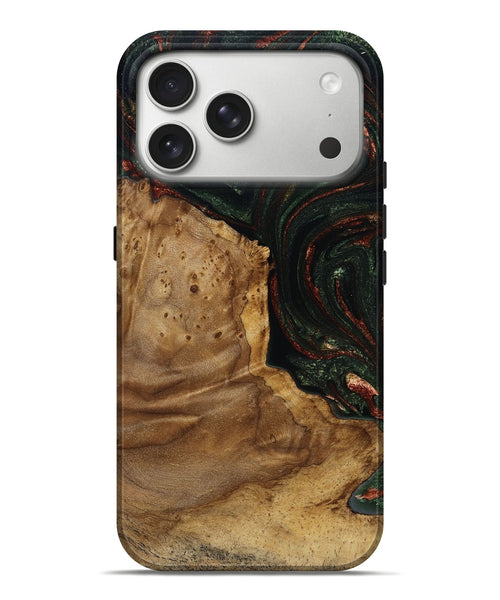 iPhone 17 Pro Max Wood Live Edge Phone Case - Breana (Green, 787975)