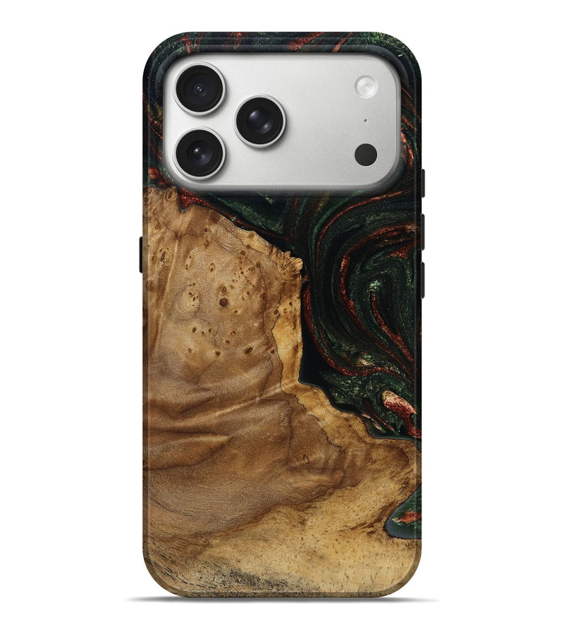 iPhone 17 Pro Max Wood Live Edge Phone Case - Breana (Green, 787975)