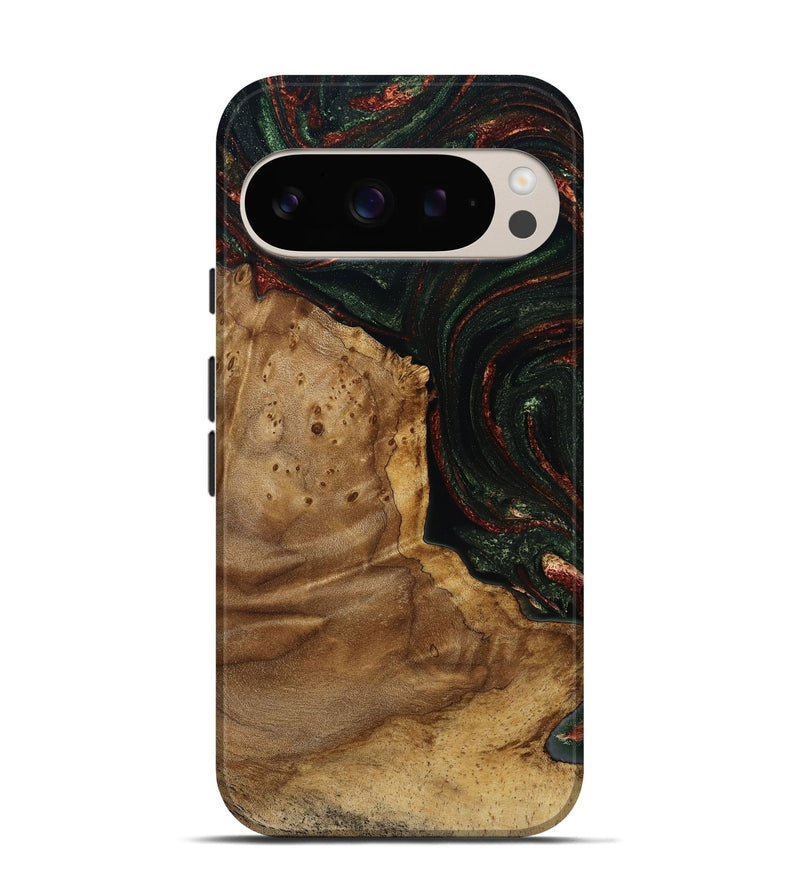 Pixel 9 Pro Wood Live Edge Phone Case - Breana (Green, 787975)