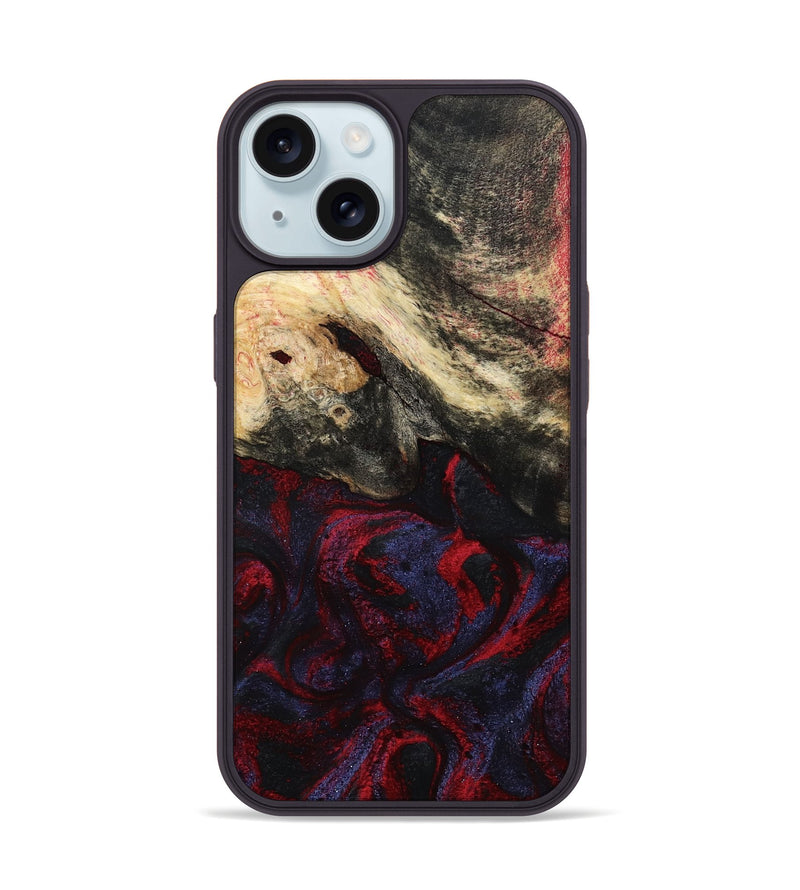 iPhone 15 Wood Phone Case - Maribel (Red, 787994)