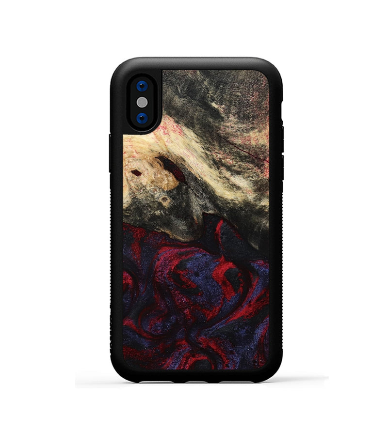 iPhone Xs Wood Phone Case - Maribel (Red, 787994)