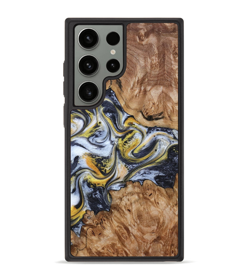 Galaxy S23 Ultra Wood Phone Case - Mikala (Black & White, 787995)