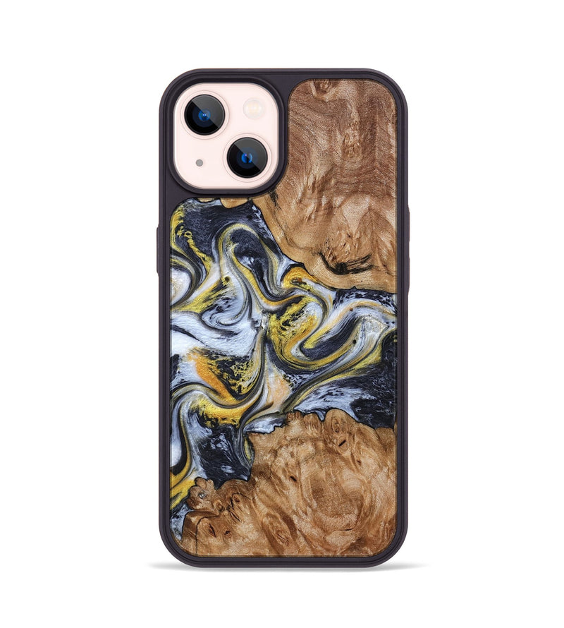 iPhone 14 Wood Phone Case - Mikala (Black & White, 787995)