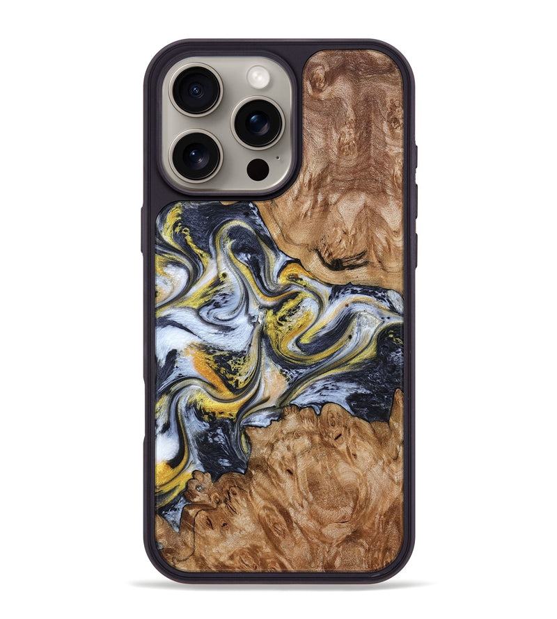 iPhone 16 Pro Max Wood Phone Case - Mikala (Black & White, 787995)