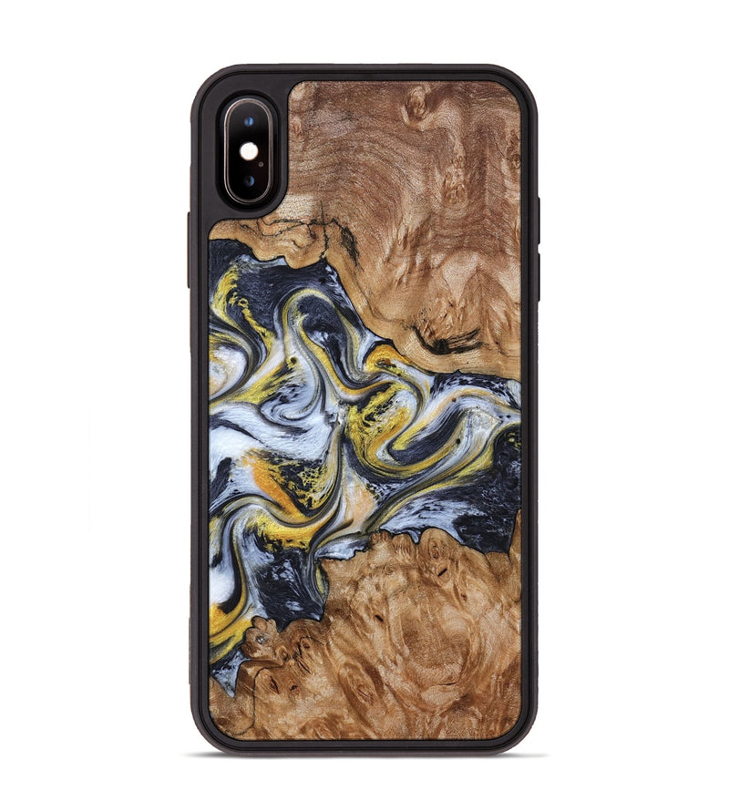 iPhone Xs Max Wood Phone Case - Mikala (Black & White, 787995)