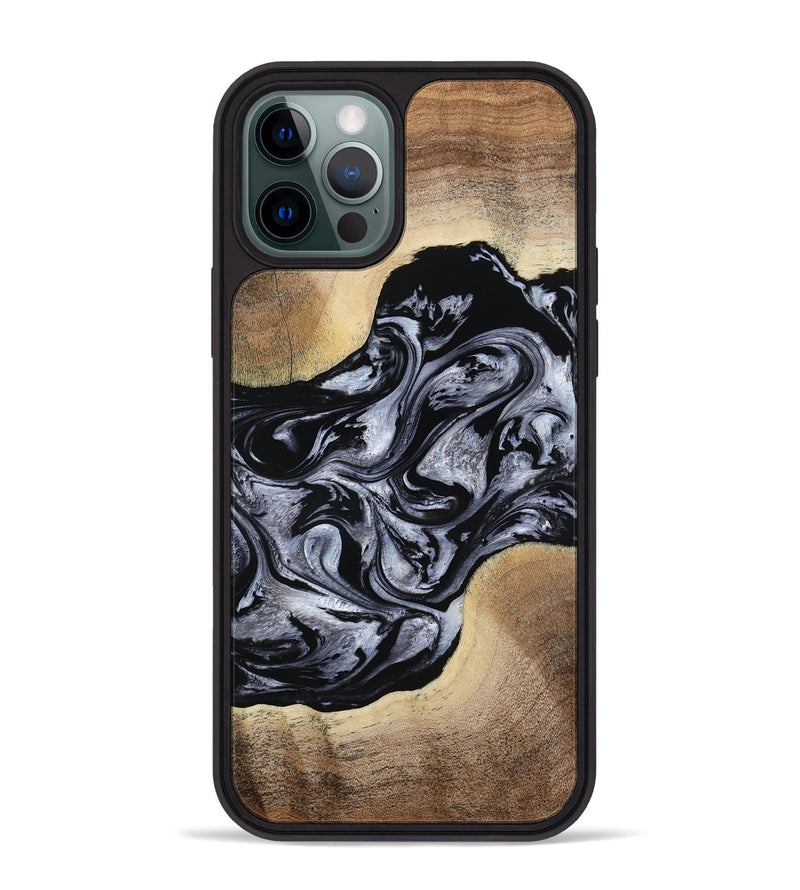 iPhone 12 Pro Max Wood Phone Case - Cortez (Black & White, 787997)