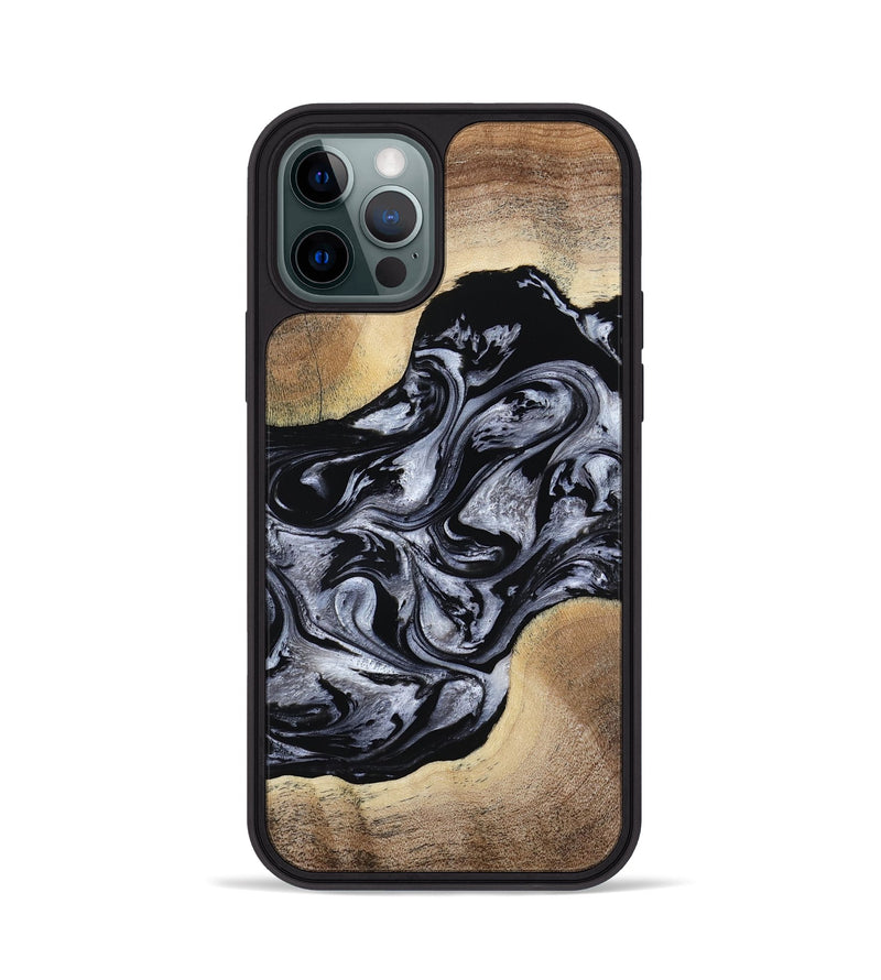 iPhone 12 Pro Wood Phone Case - Cortez (Black & White, 787997)