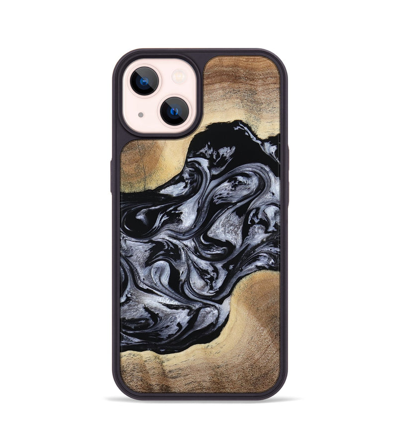 iPhone 14 Wood Phone Case - Cortez (Black & White, 787997)