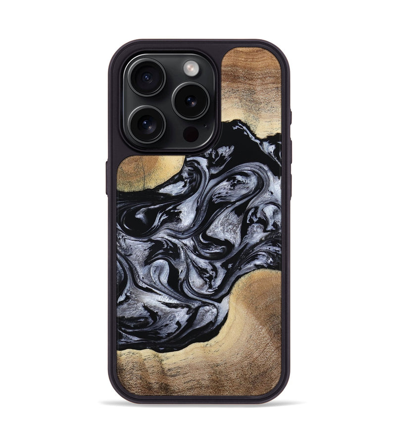 iPhone 15 Pro Wood Phone Case - Cortez (Black & White, 787997)