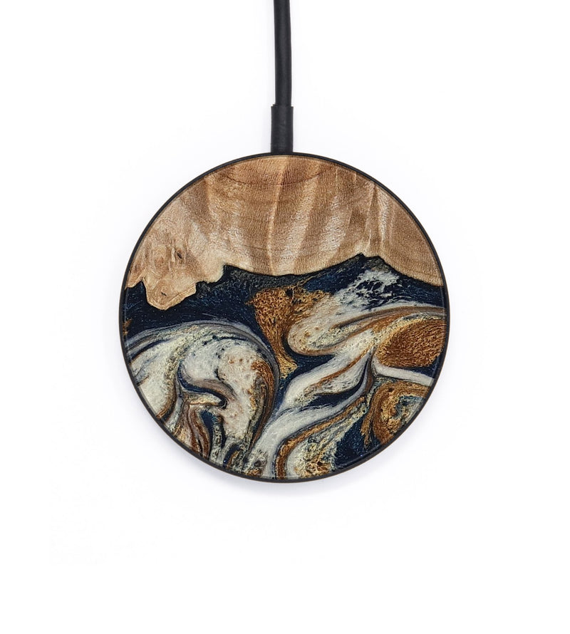 Circle Wood Wireless Charger - Ole (Teal & Gold, 788011)