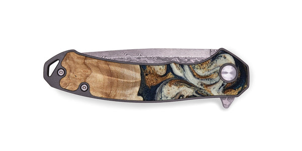 EDC Wood Pocket Knife - Ole (Teal & Gold, 788011)