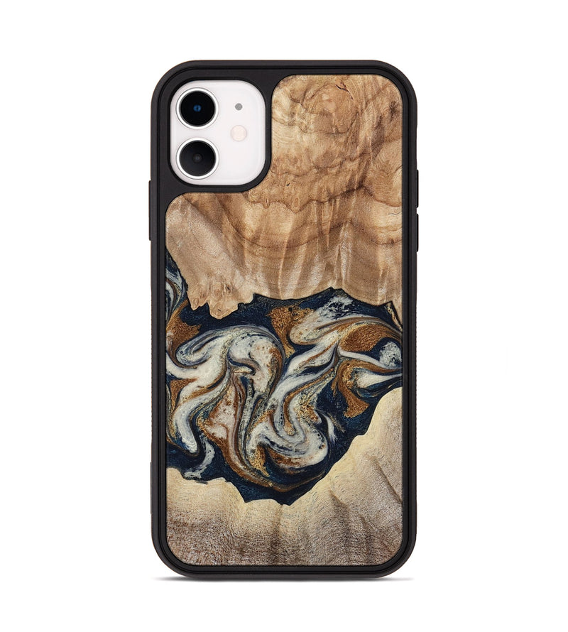 iPhone 11 Wood Phone Case - Ole (Teal & Gold, 788011)