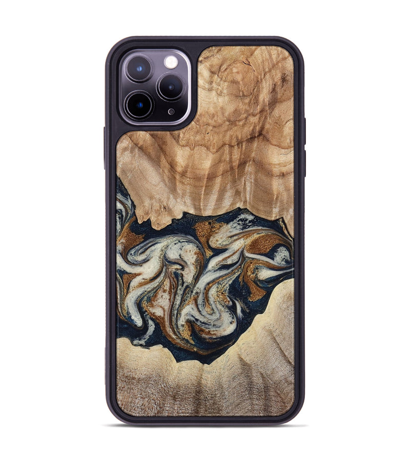 iPhone 11 Pro Max Wood Phone Case - Ole (Teal & Gold, 788011)