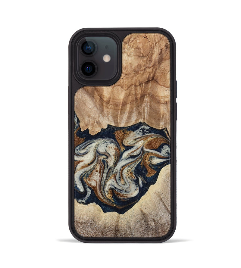 iPhone 12 Wood Phone Case - Ole (Teal & Gold, 788011)