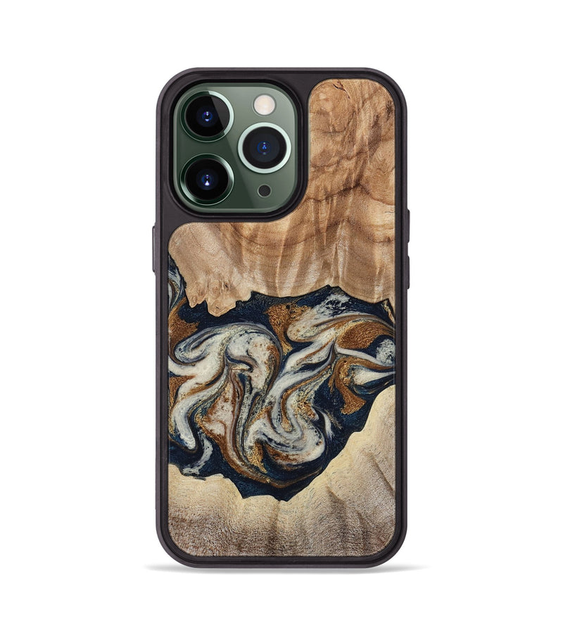 iPhone 13 Pro Wood Phone Case - Ole (Teal & Gold, 788011)