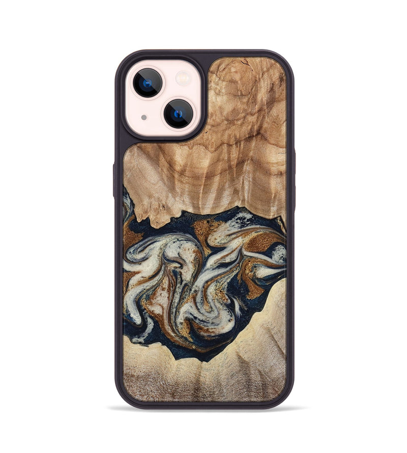 iPhone 14 Wood Phone Case - Ole (Teal & Gold, 788011)