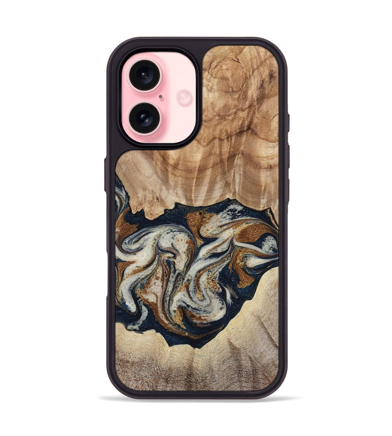 iPhone 16 Wood Phone Case - Ole (Teal & Gold, 788011)