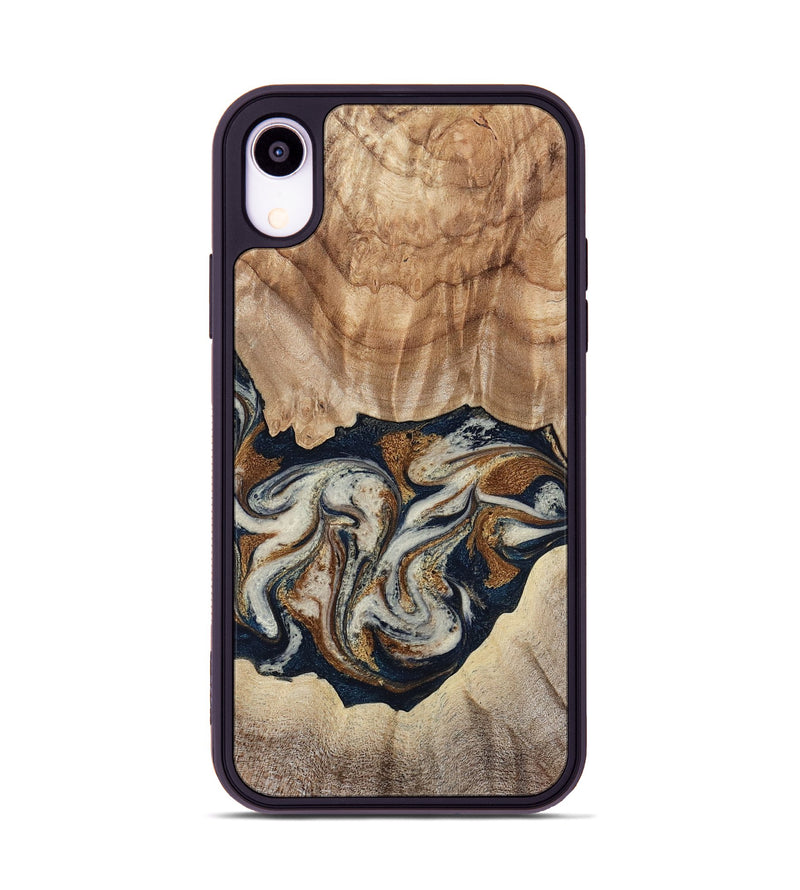 iPhone Xr Wood Phone Case - Ole (Teal & Gold, 788011)