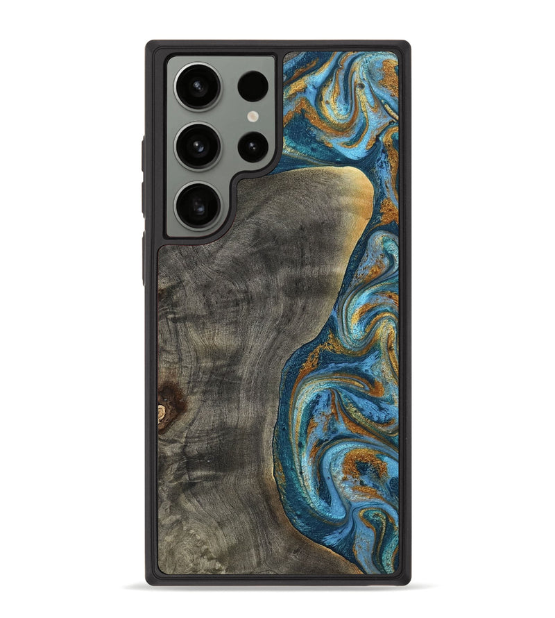 Galaxy S23 Ultra Wood Phone Case - Maryam (Teal & Gold, 788013)