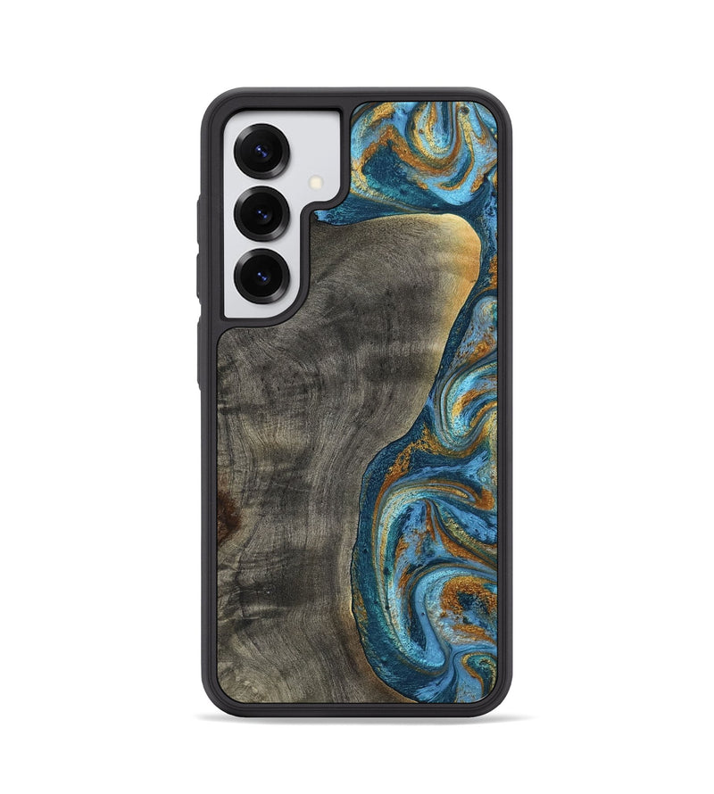 Galaxy S25 Wood Phone Case - Maryam (Teal & Gold, 788013)