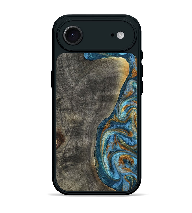 iPhone 17 Air Wood Phone Case - Maryam (Teal & Gold, 788013)