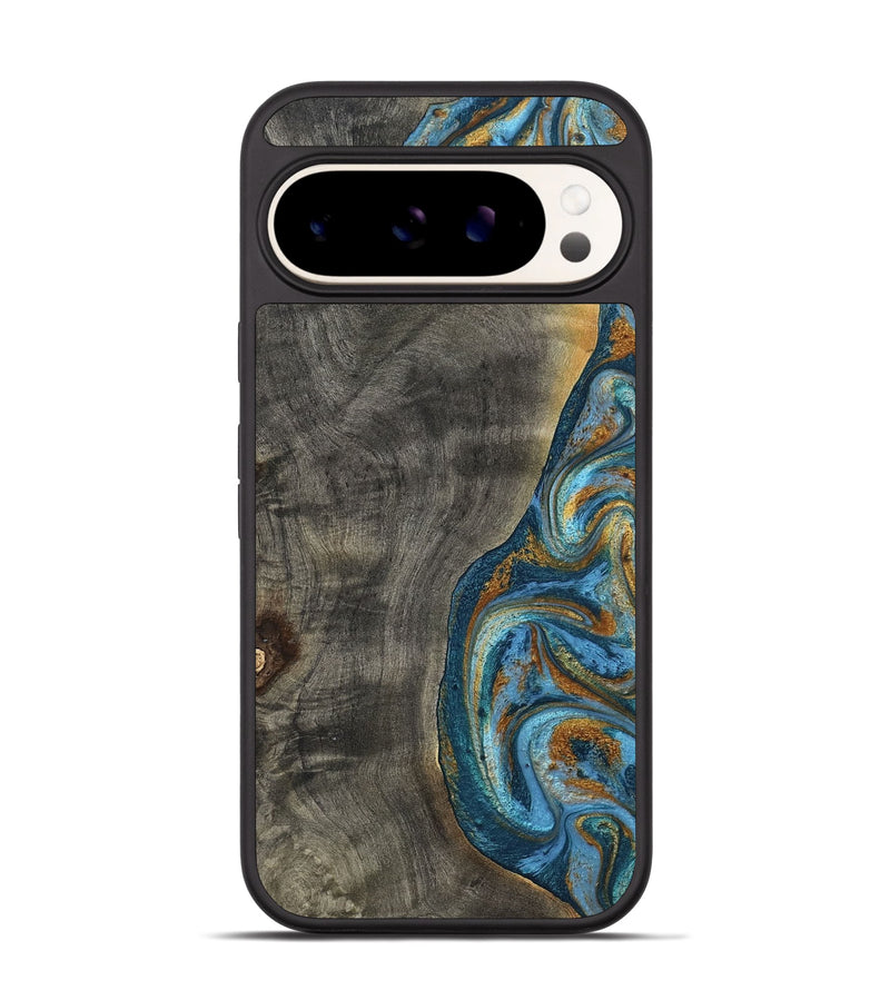 Pixel 9 Wood Phone Case - Maryam (Teal & Gold, 788013)
