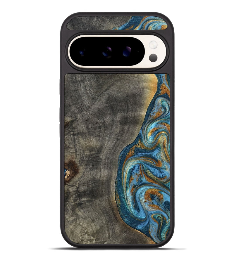 Pixel 9 Pro XL Wood Phone Case - Maryam (Teal & Gold, 788013)