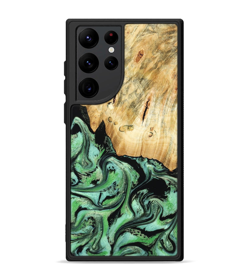 Galaxy S22 Ultra Wood Phone Case - Pierce (Green, 788030)
