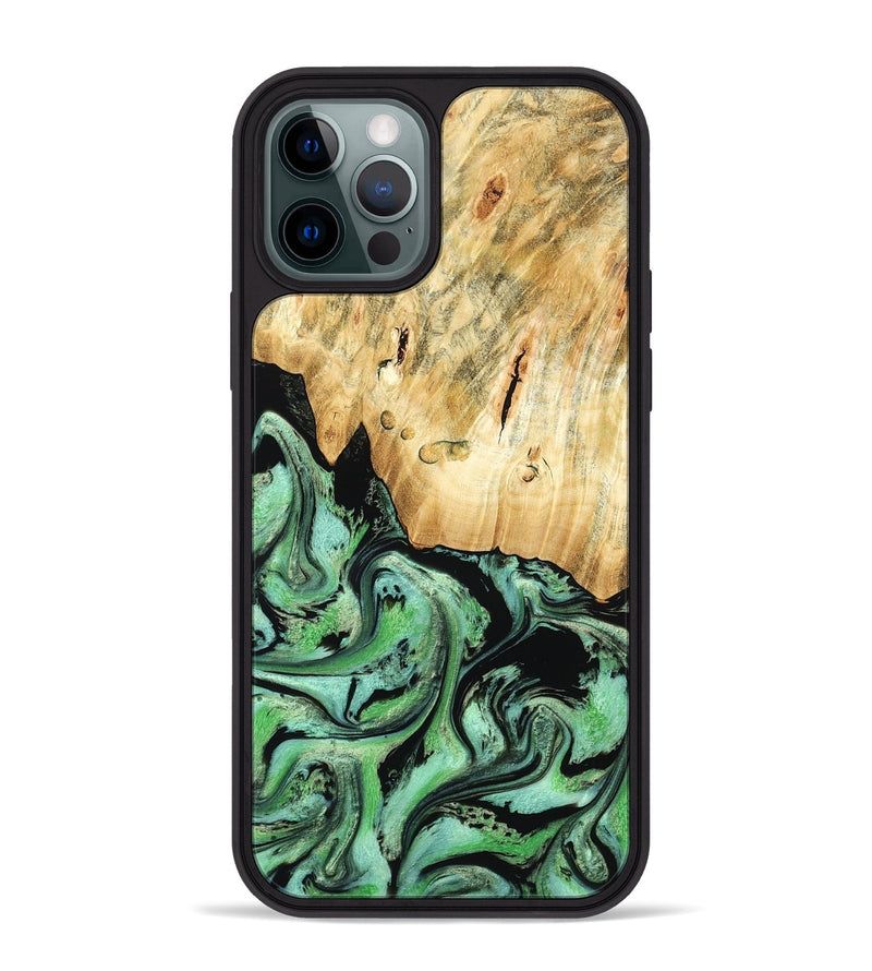 iPhone 12 Pro Max Wood Phone Case - Pierce (Green, 788030)