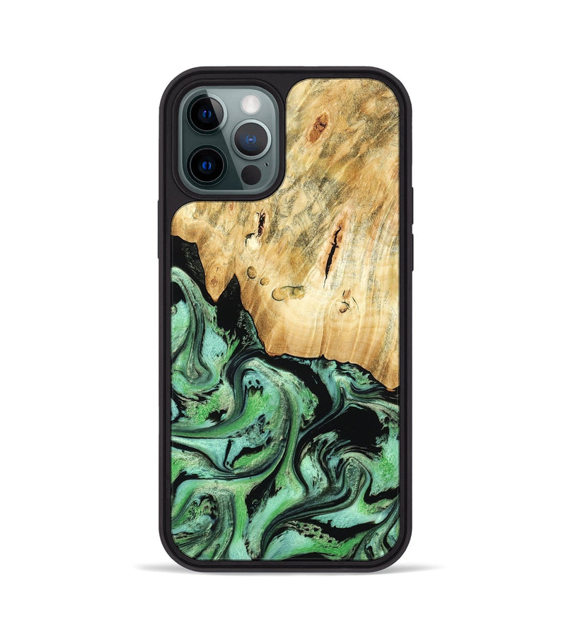 iPhone 12 Pro Wood Phone Case - Pierce (Green, 788030)