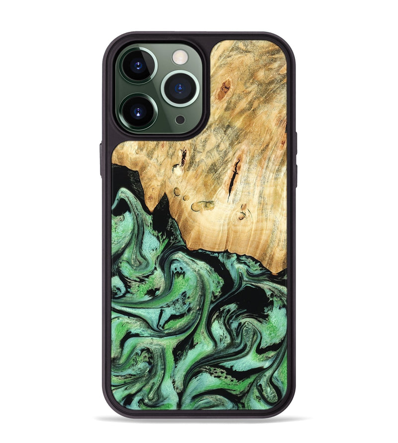 iPhone 13 Pro Max Wood Phone Case - Pierce (Green, 788030)
