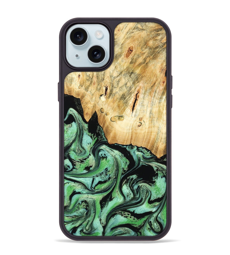 iPhone 15 Plus Wood Phone Case - Pierce (Green, 788030)