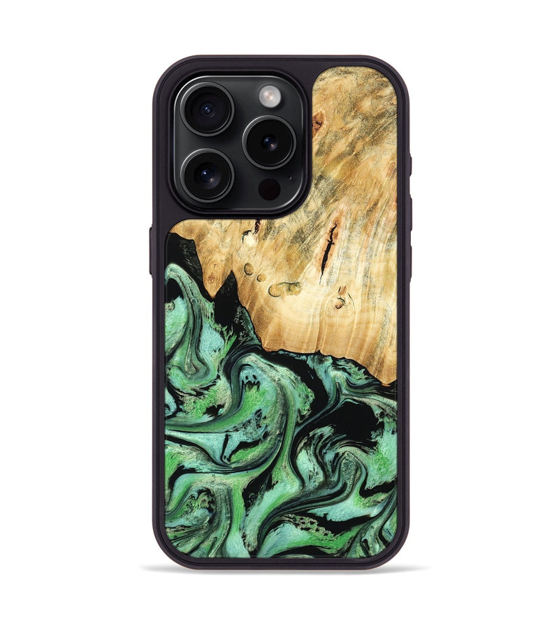 iPhone 15 Pro Wood Phone Case - Pierce (Green, 788030)