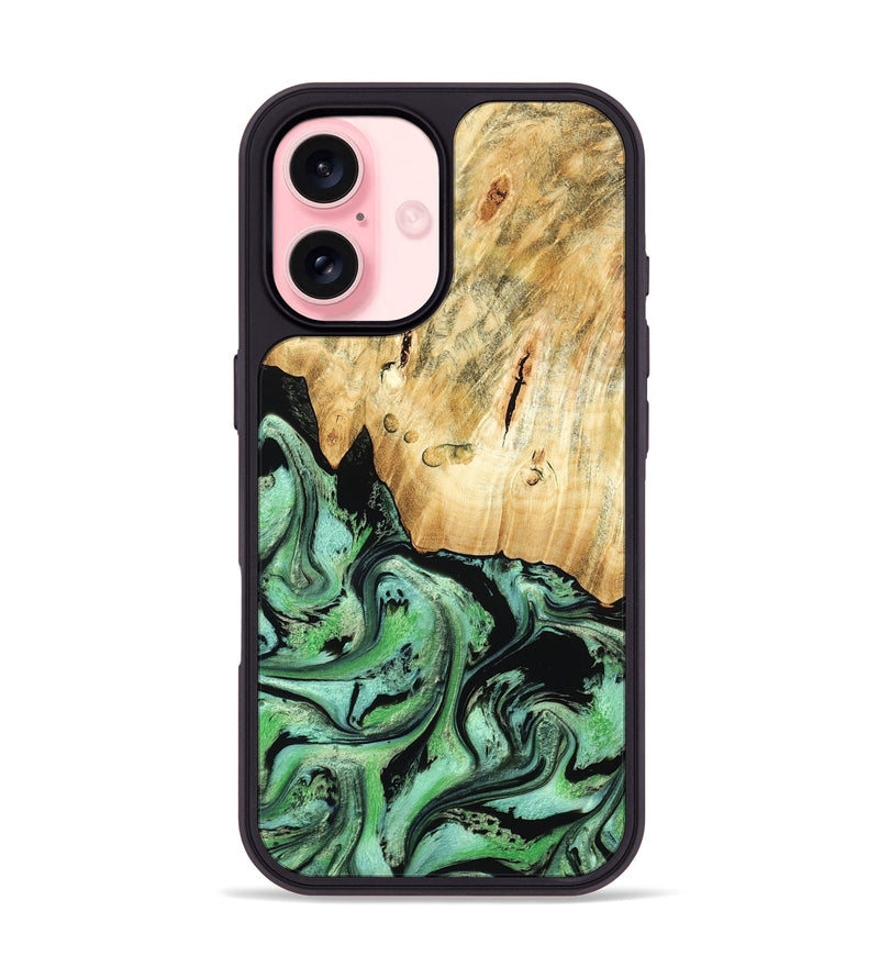 iPhone 16 Wood Phone Case - Pierce (Green, 788030)