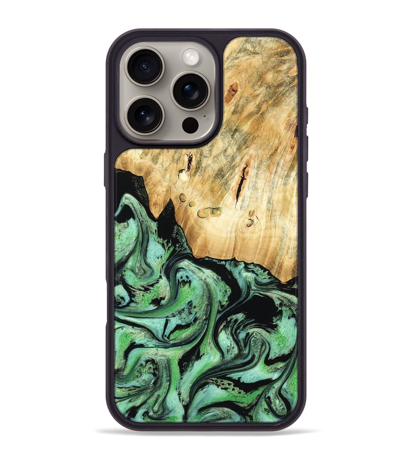 iPhone 16 Pro Max Wood Phone Case - Pierce (Green, 788030)