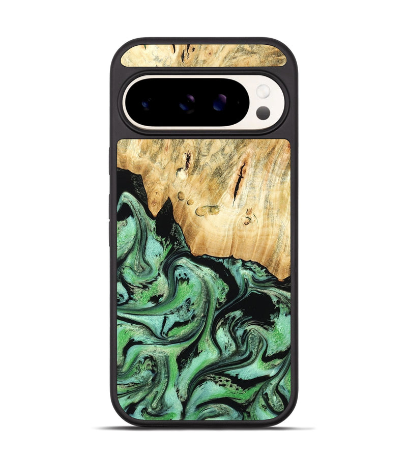 Pixel 9 Pro Wood Phone Case - Pierce (Green, 788030)